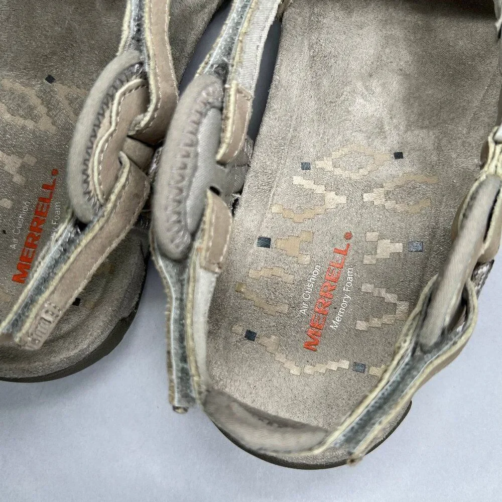 Merrell Terran Lattice II Sandal Women 10 Tan‎ Athletic Outdoor Hiking Flip Flop